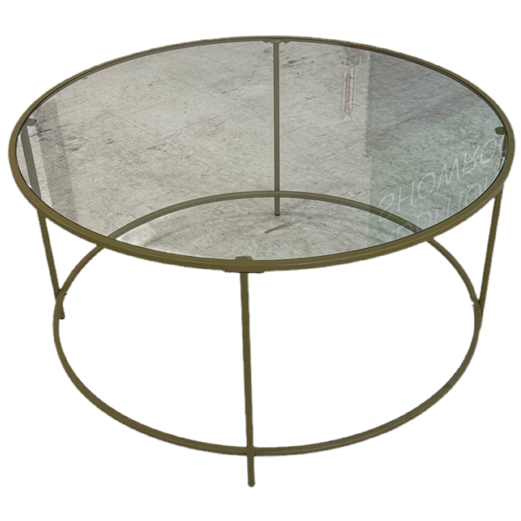80862 - Round Glass Top Coffee Table 36x18