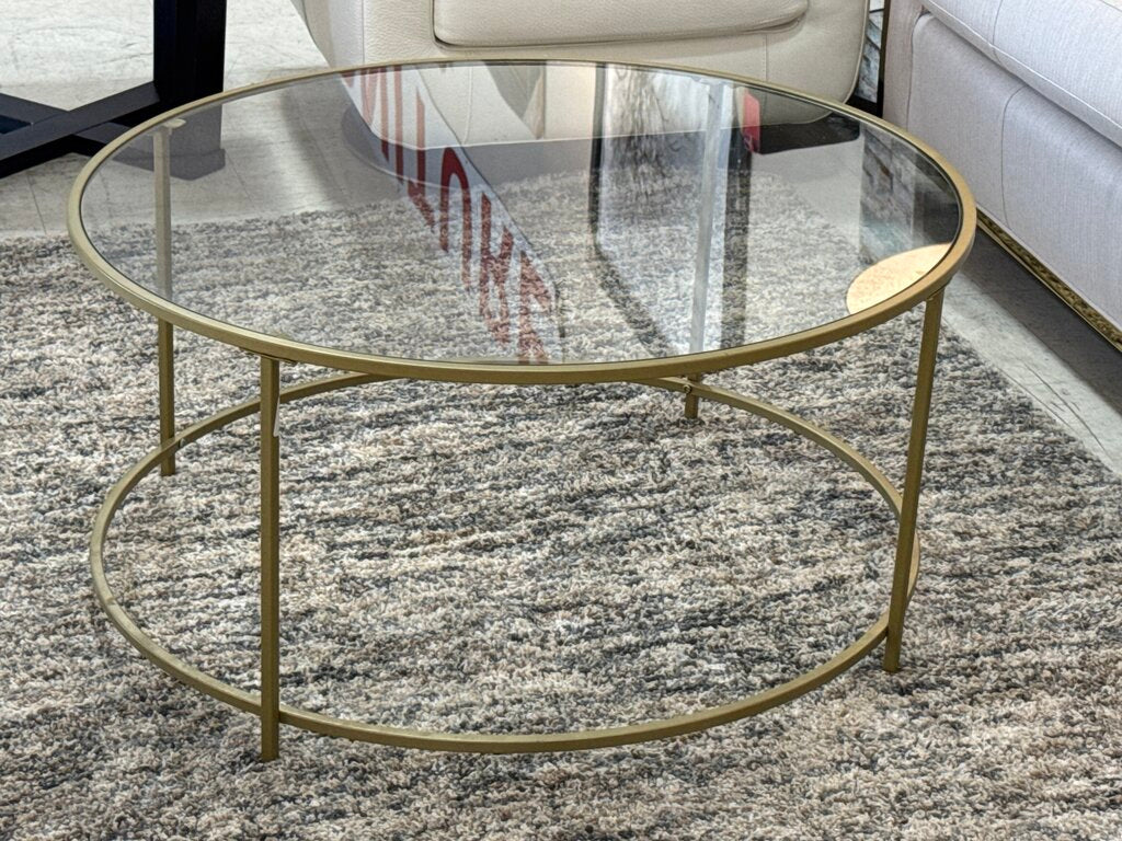 80862 - Round Glass Top Coffee Table 36x18