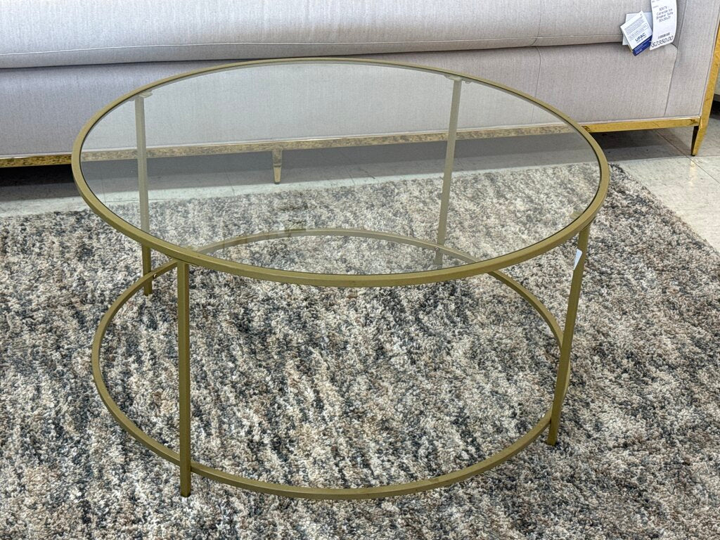 80862 - Round Glass Top Coffee Table 36x18