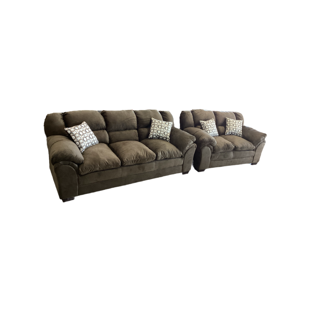 Crush Chocolate NEW Sofa & Loveseat 65/88X38X38