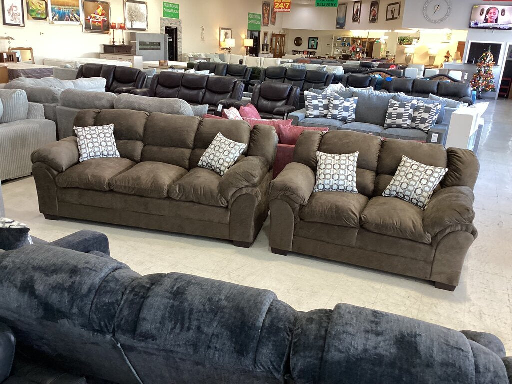Crush Chocolate NEW Sofa & Loveseat 65/88X38X38