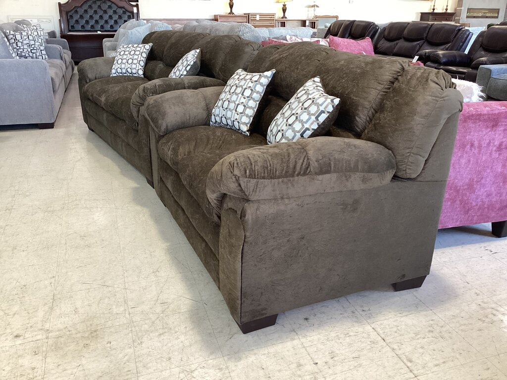 Crush Chocolate NEW Sofa & Loveseat 65/88X38X38
