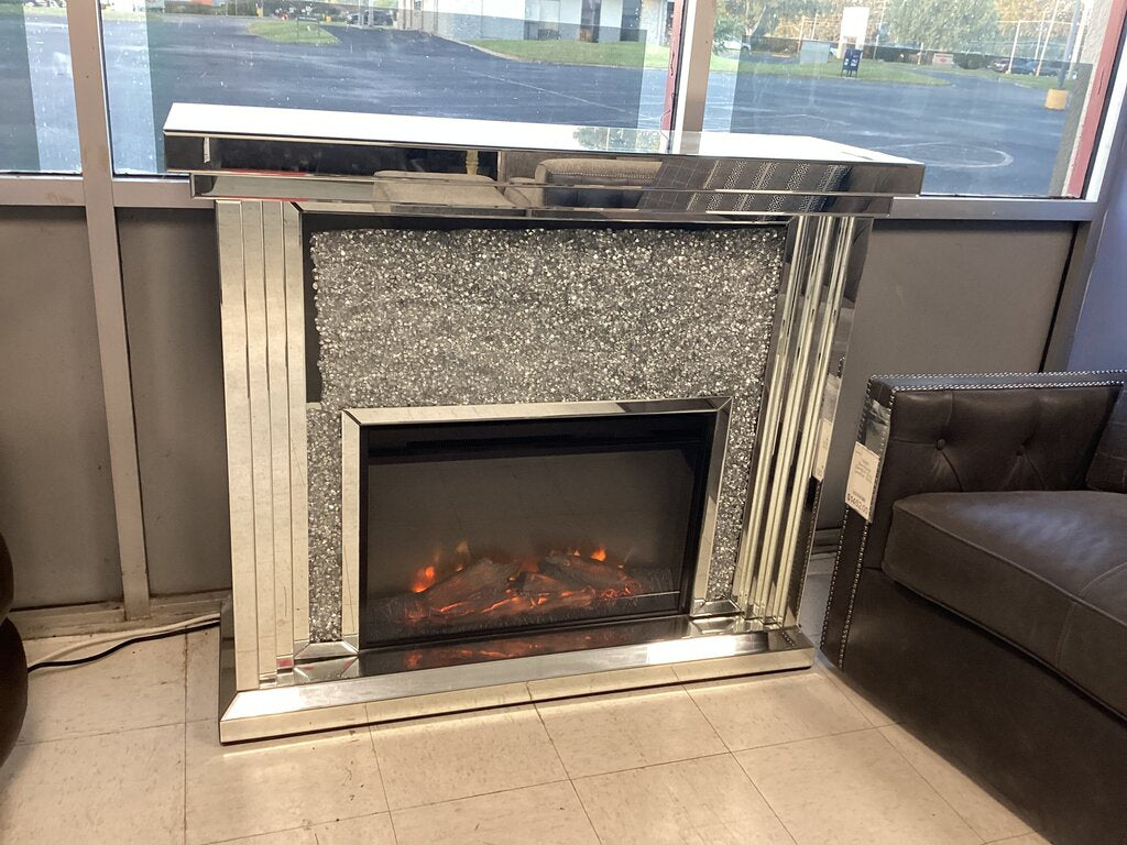 80909 (8524-12) Noralie Mirrored Electric Fireplace 48x15x40