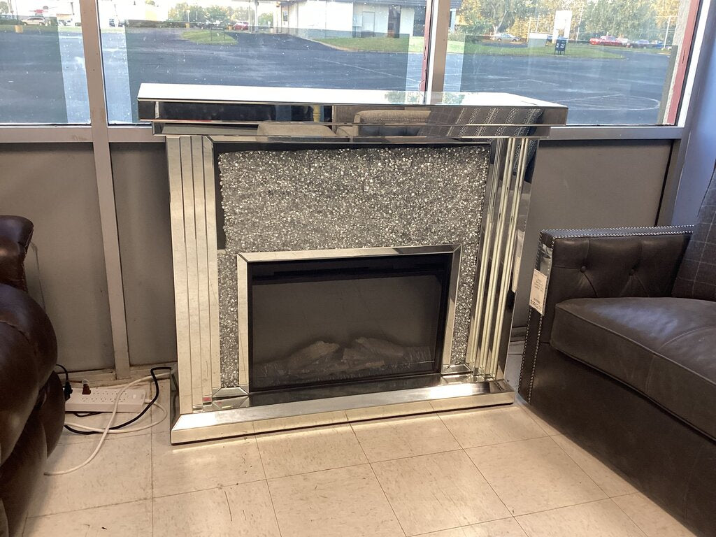 80909 (8524-12) Noralie Mirrored Electric Fireplace 48x15x40