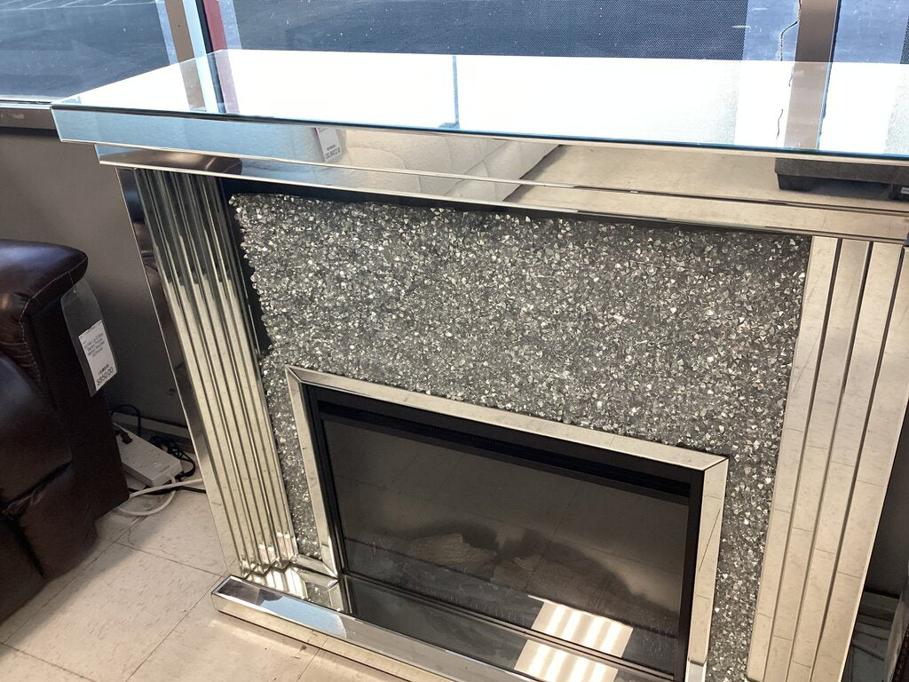 80909 (8524-12) Noralie Mirrored Electric Fireplace 48x15x40
