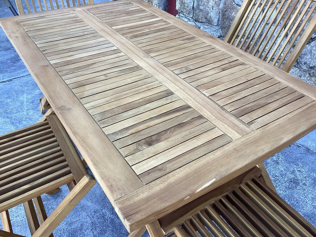 80873 - UMA 5pc Teak Dining Set 27x47x31