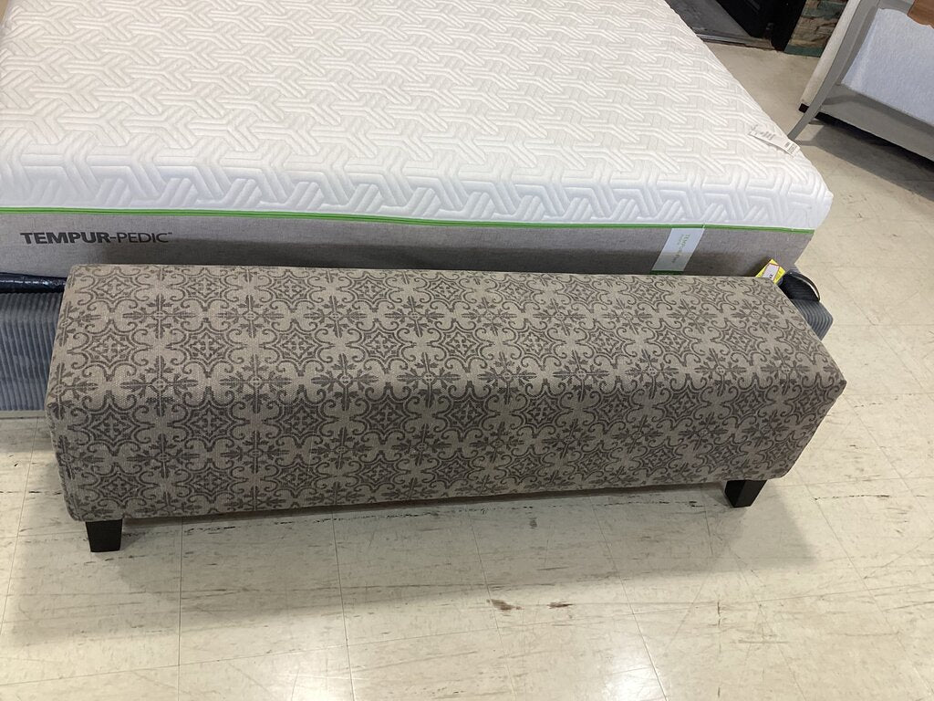 80975 Gray Upholstered Bench 61x14x19