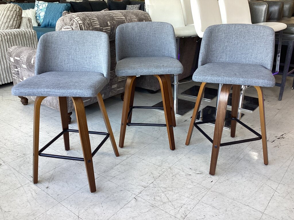 80968 (8530-4) Set of 3 Counter Height Swivel Bar Chairs 18x16x34