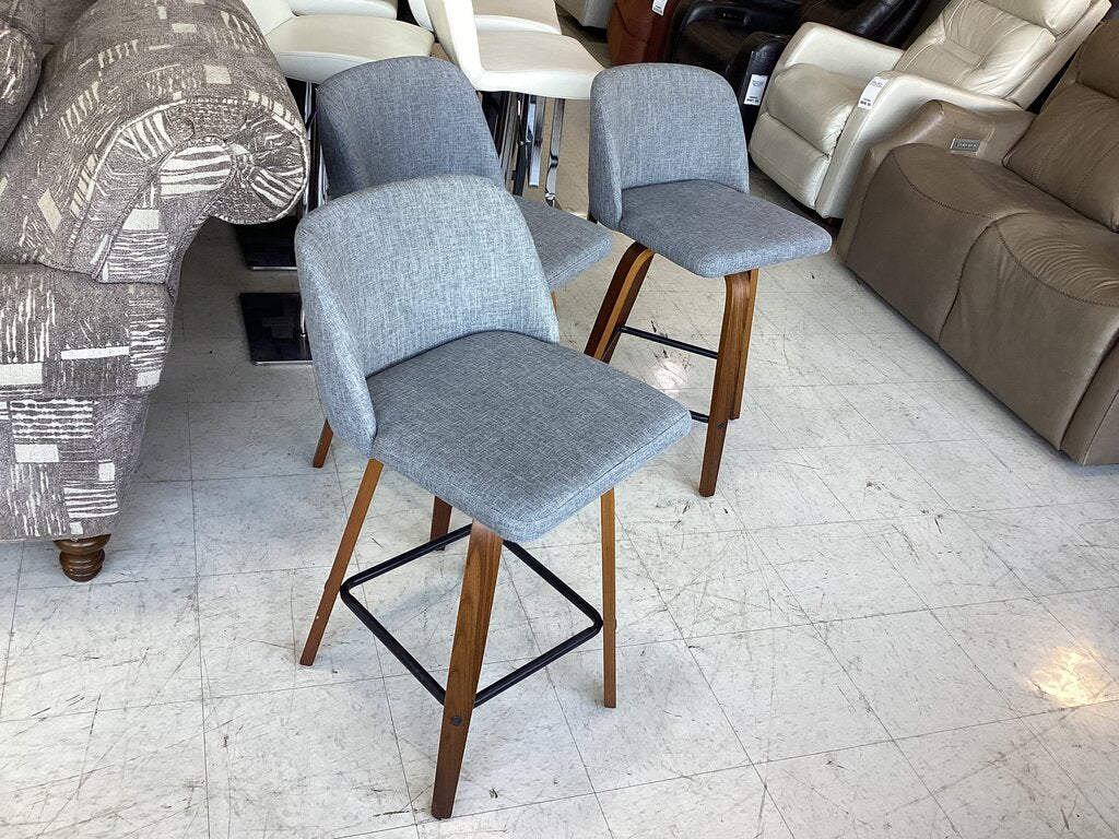 80968 (8530-4) Set of 3 Counter Height Swivel Bar Chairs 18x16x34