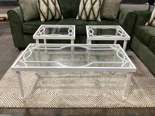 85012 - Hanover 3pc Patio Table Set (46x24x18)(22x22x21)