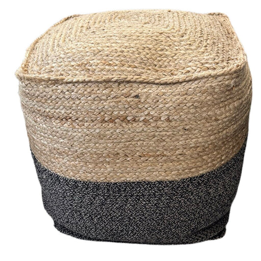 80991 (8530-11) Ashley Sweed Valley Jude Braided Pouf 18x18x17