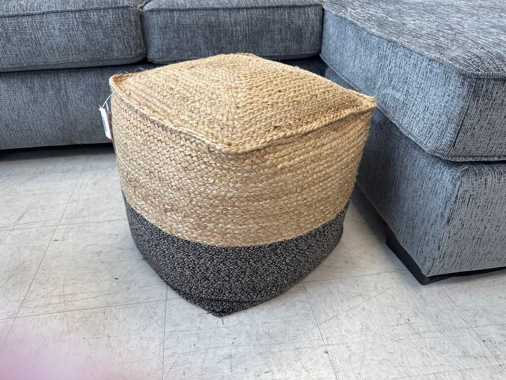 80991 (8530-11) Ashley Sweed Valley Jude Braided Pouf 18x18x17