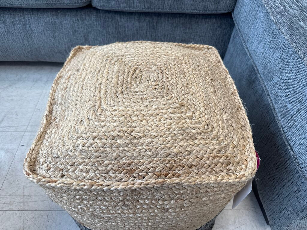 80991 (8530-11) Ashley Sweed Valley Jude Braided Pouf 18x18x17