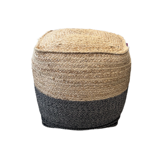 80992 (8530-12) Ashley Sweed Valley Jude Braided Pouf 18x18x17