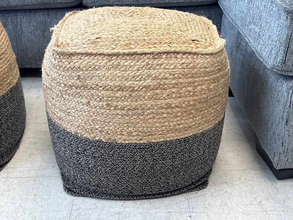 80992 (8530-12) Ashley Sweed Valley Jude Braided Pouf 18x18x17