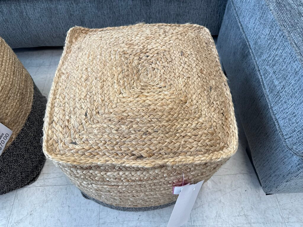 80992 (8530-12) Ashley Sweed Valley Jude Braided Pouf 18x18x17