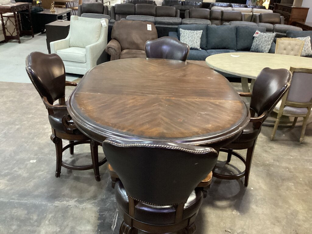 80914 (8524-17) Bernhardt 5pc Counter Height Table w/Leaf 54x54-74x37