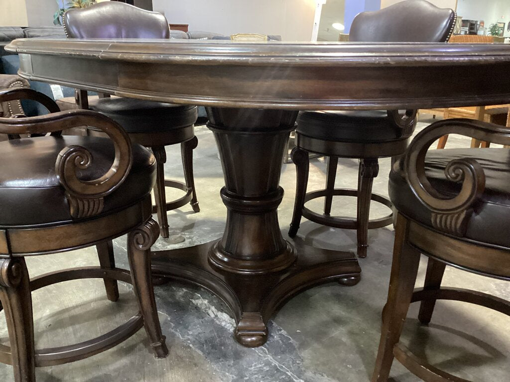 80914 (8524-17) Bernhardt 5pc Counter Height Table w/Leaf 54x54-74x37