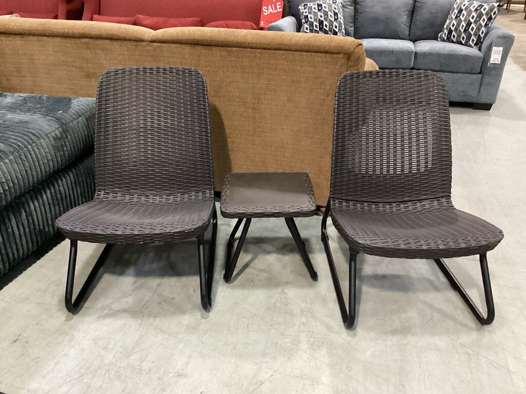 85013 Rio 3pc Brown Patio Set (c21x28x30)(t15x15x14)