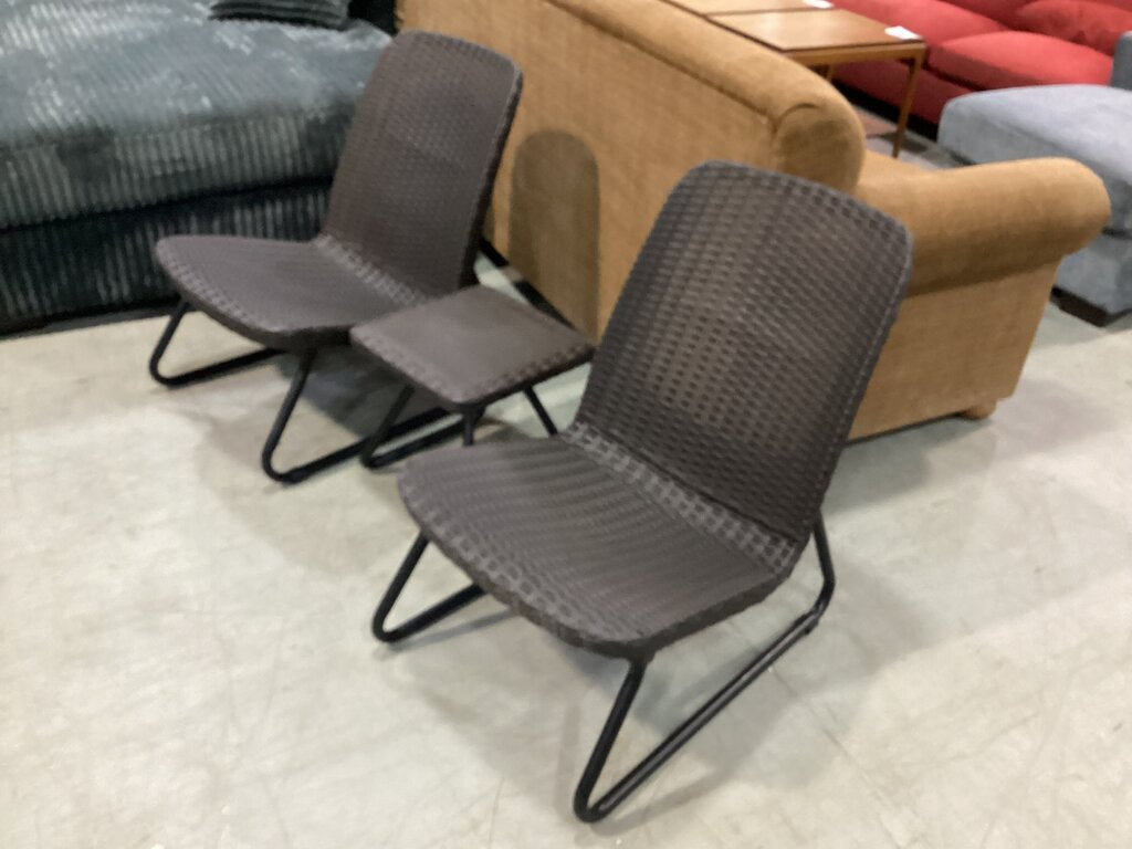 85013 Rio 3pc Brown Patio Set (c21x28x30)(t15x15x14)