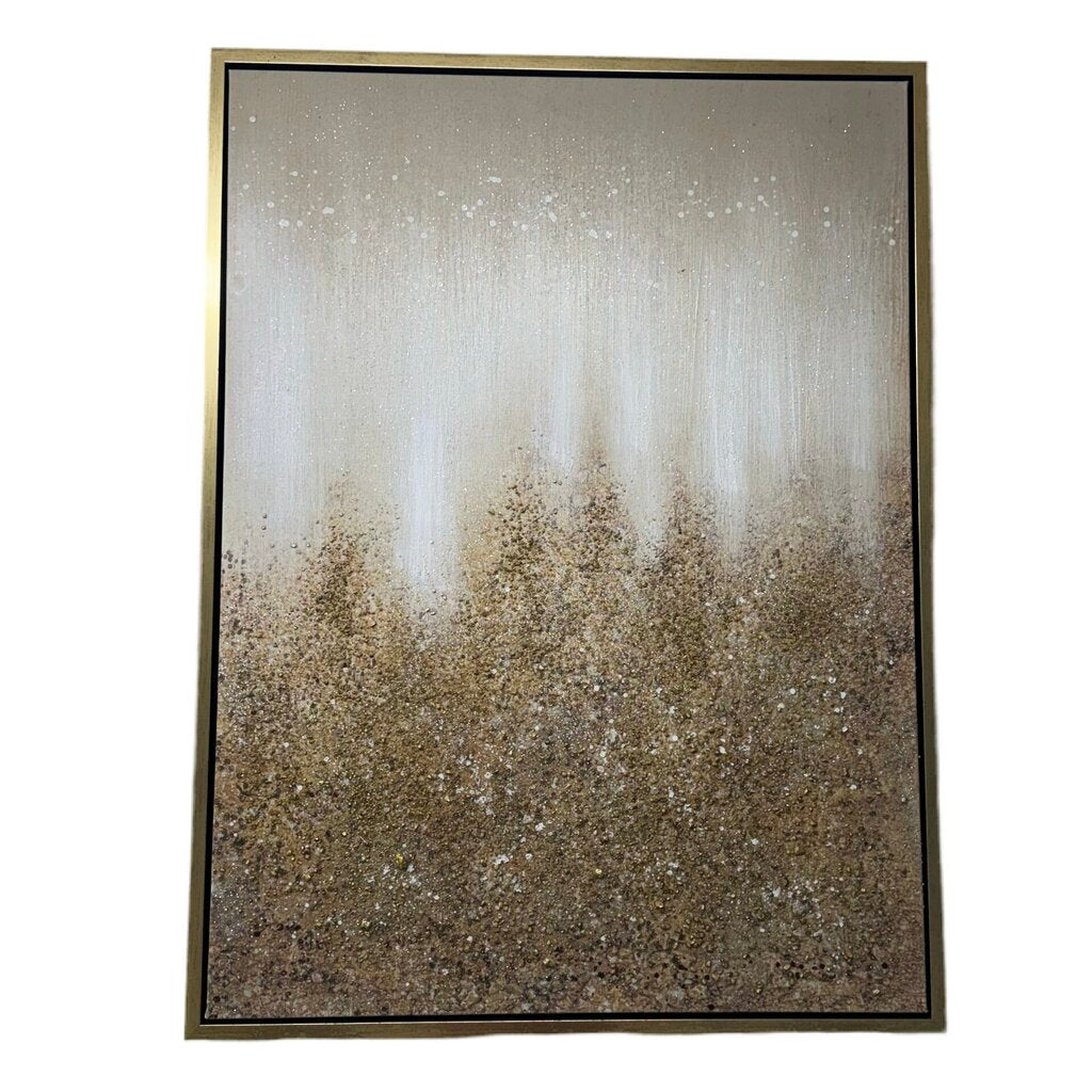 85036 - Gold Glitter Framed Canvas Wall Art 30x2x40