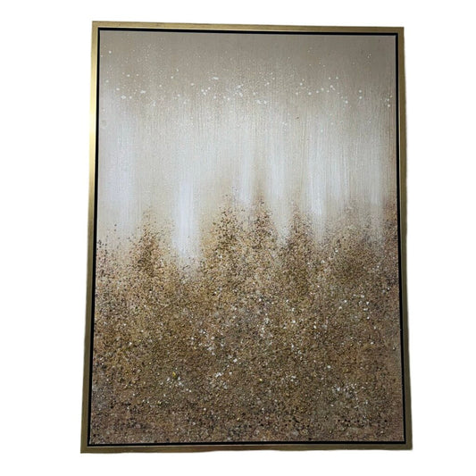 85036 - Gold Glitter Framed Canvas Wall Art 30x2x40