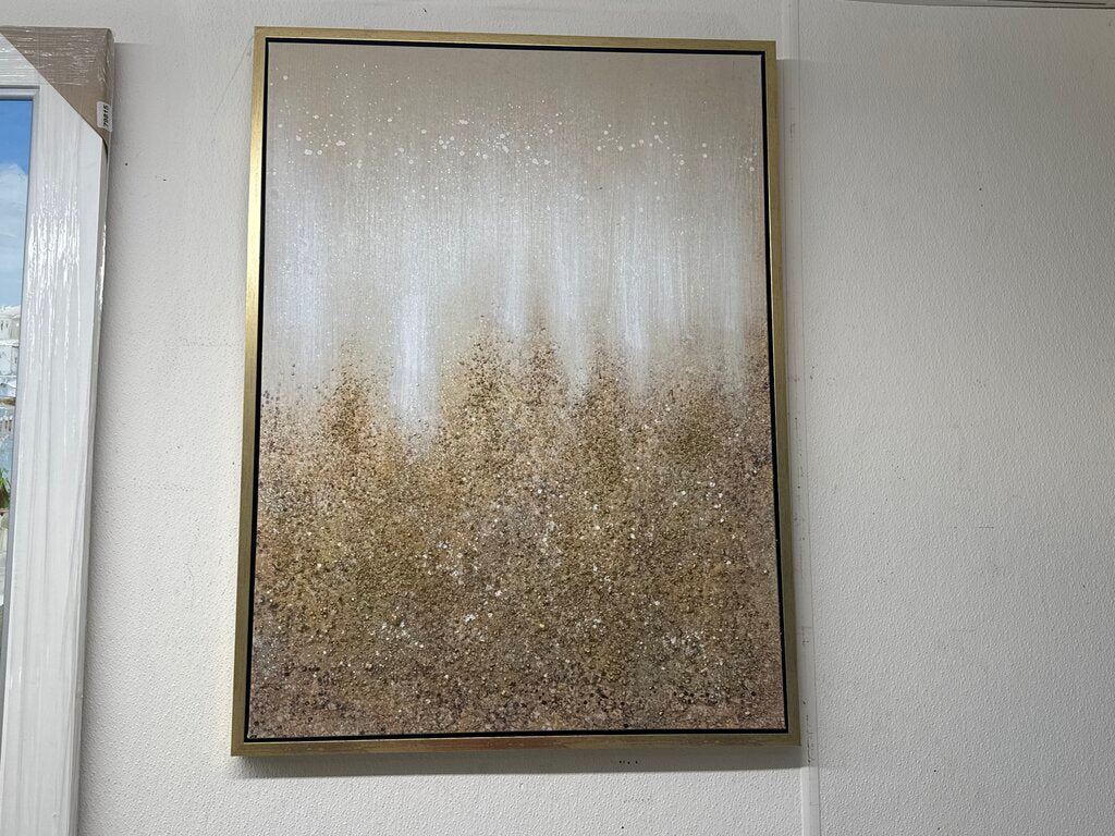85036 - Gold Glitter Framed Canvas Wall Art 30x2x40
