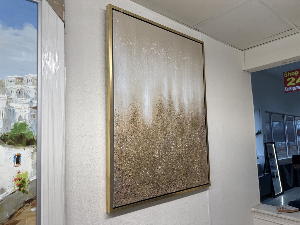 85036 - Gold Glitter Framed Canvas Wall Art 30x2x40