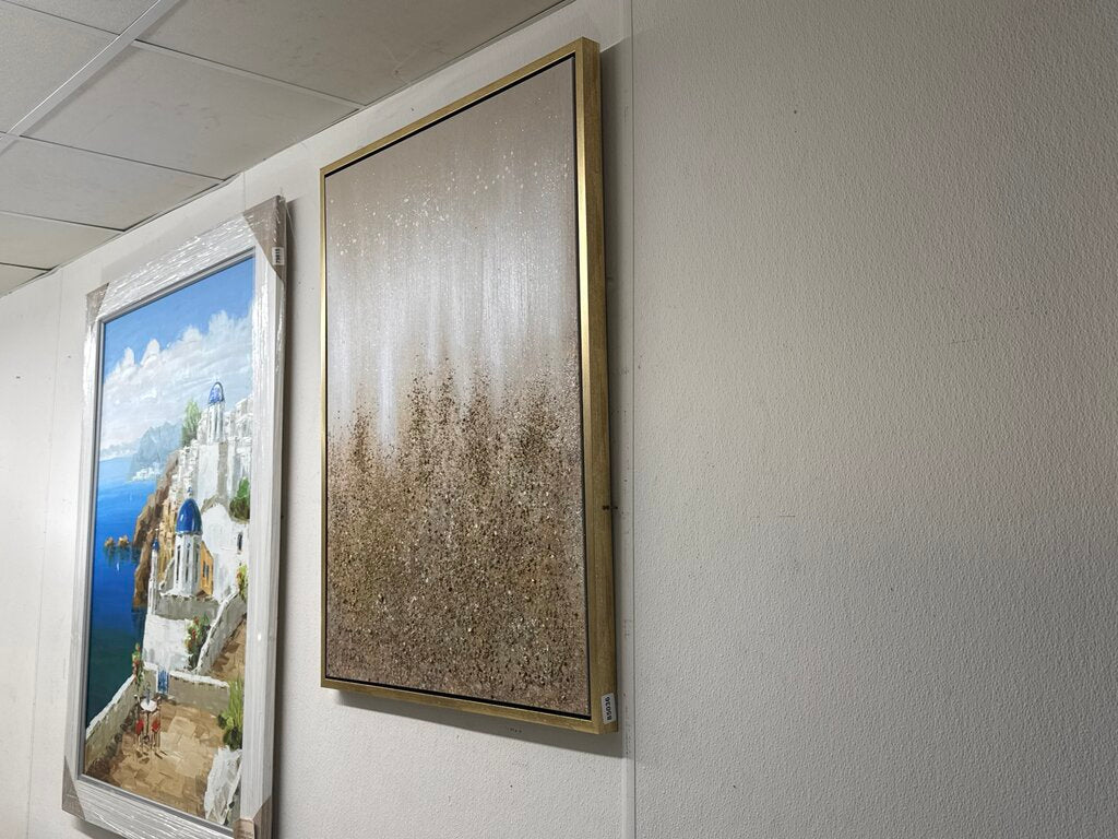 85036 - Gold Glitter Framed Canvas Wall Art 30x2x40