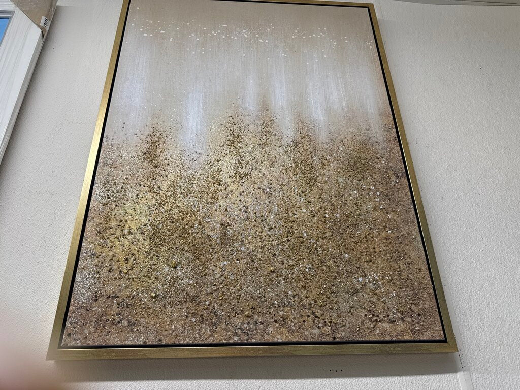 85036 (8532-3)- Gold Glitter Framed Canvas Wall Art 30x2x40