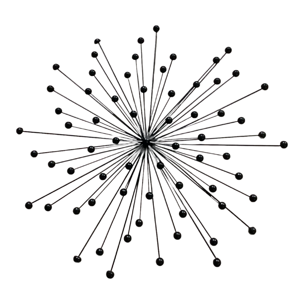 85072 (8532-8) Black Burst 26in Metal Wall Art