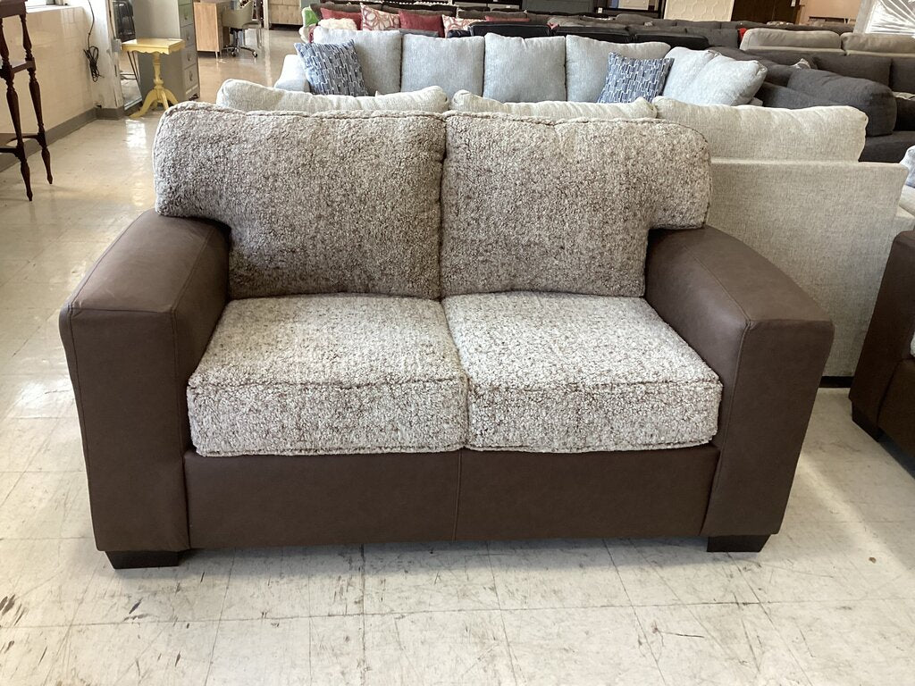Shearling Mocha NEW Loveseat 66x37x38