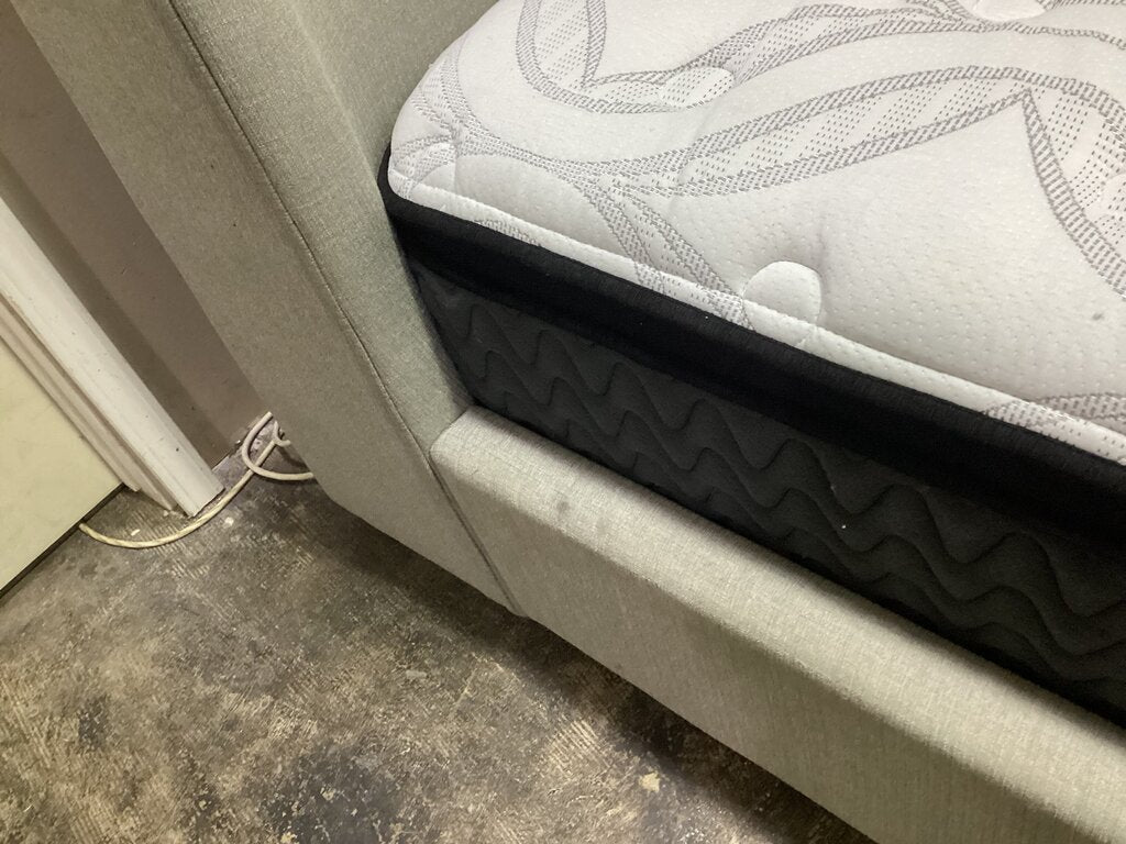 85355 - Gray Upholstered Platform Bedframe 63x93x50