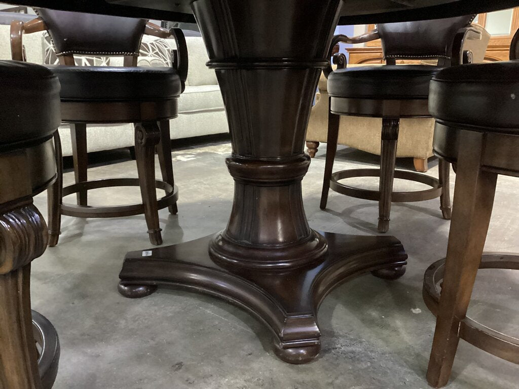 80914 (8524-17) Bernhardt James Island 5pc Counter Height Table w/Leaf 54x54-74x37