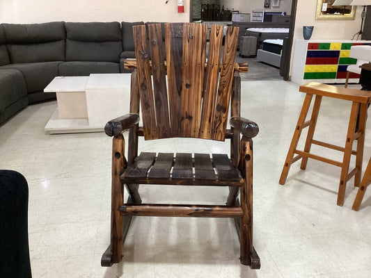 85420 - Leigh Country Hickory Log Wood Rocking Chair 27x22x44