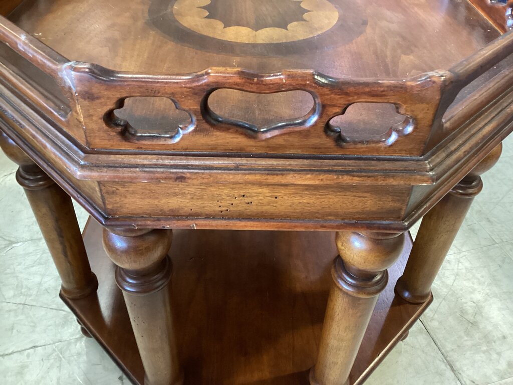 85415 - Octagonal Two-Tiered Side Table 28x28x27