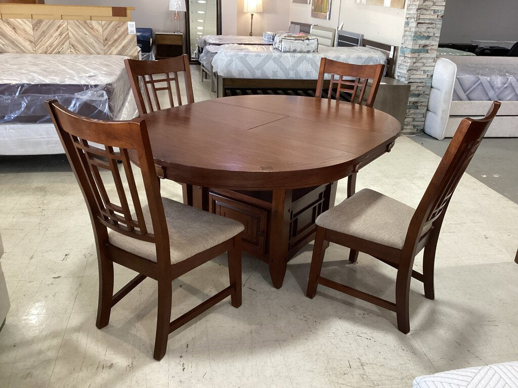 85499 Broyhill 5pc Round Dining Set w/Leaf 48x48-64x31