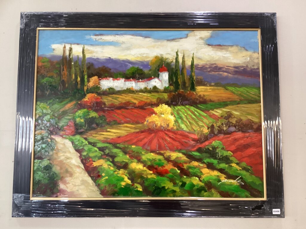 85496 (8536-12) Tuscan Landscape Framed Painting 56x44