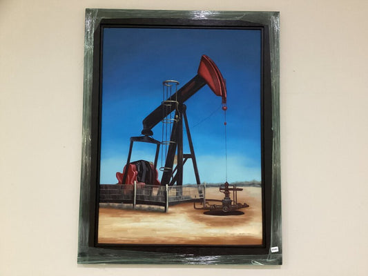 85483 (8535-14) Oil Well Framed Painting 44x56