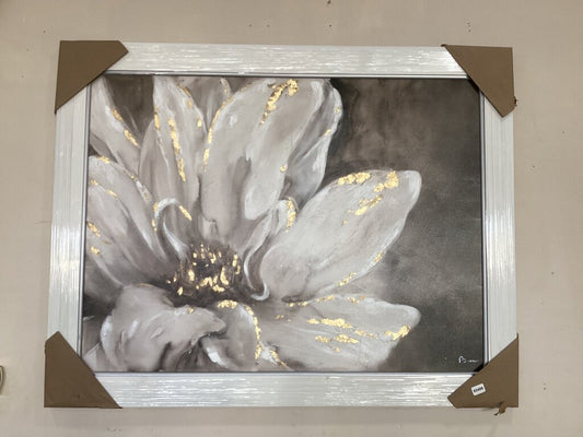 85486 (8536-2) White Flower Framed Painting 56x44