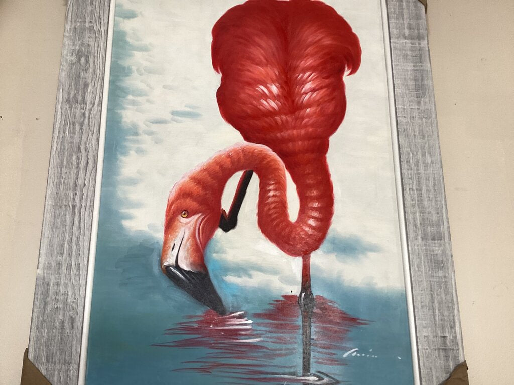 85476 (8535-7) Flamingo Framed Painting 32x44