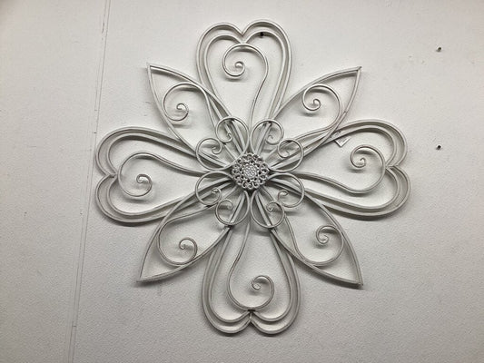 85462 White Metal Wall Art 33x33