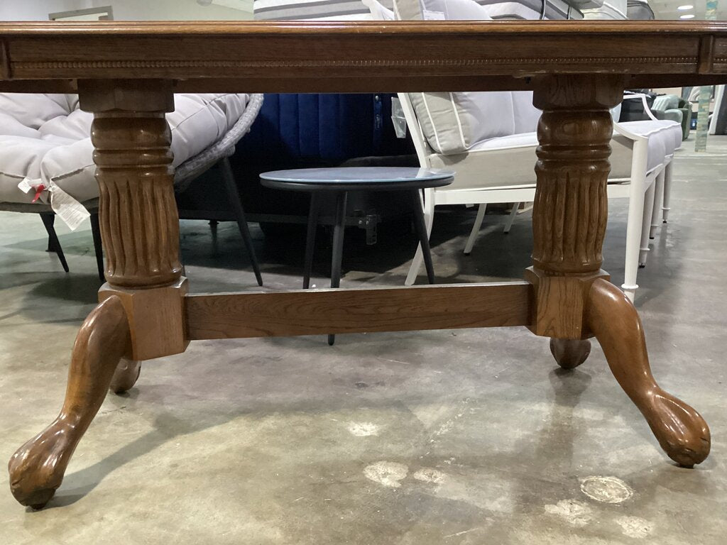 85536 Oval Oak Double Pedestal Console Table 54x17x26