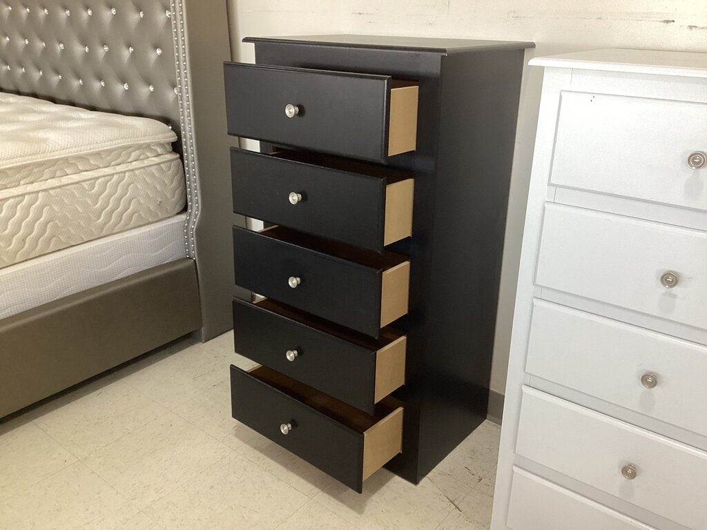 244416 - Black Smoke NEW 5 Drawer Chest 24x16x44