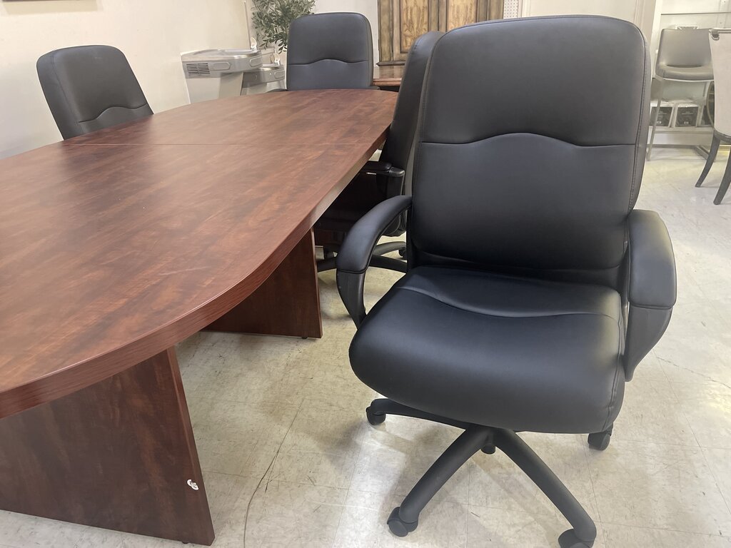 85731 - Racetrack 10ft Conference Table w/6 Executive Chairs 47x120x30