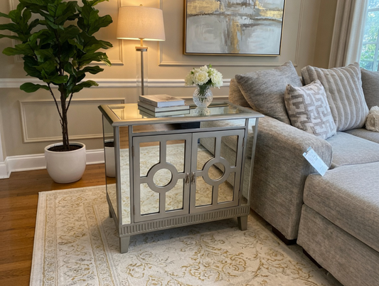 85742 Mirrored Accent Cabinet 32x16x29