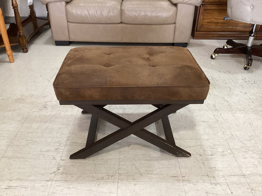 85774 Brown X Bench Ottoman 27x19x18