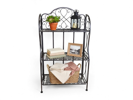 85781 - Folding 3 Tier Bakers Rack Plant Stand 27x14x49