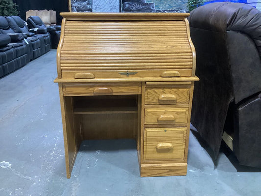 85786 - Oak Roll Top Desk 36x24x45