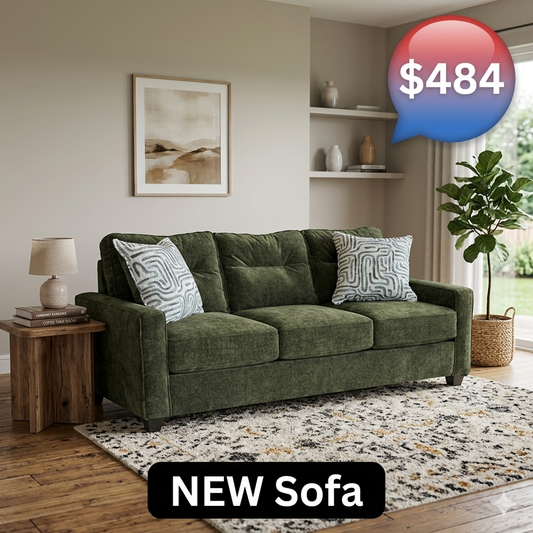 Braves Olive NEW Sofa 84x37x36 (71003)